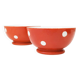 Vintage Longchamp Earthenware Polka Dot Bowls