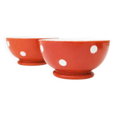 Vintage Longchamp Earthenware Polka Dot Bowls