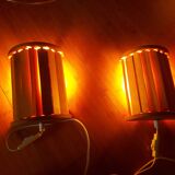 2 vintage 80'S Ikea wooden wall lights