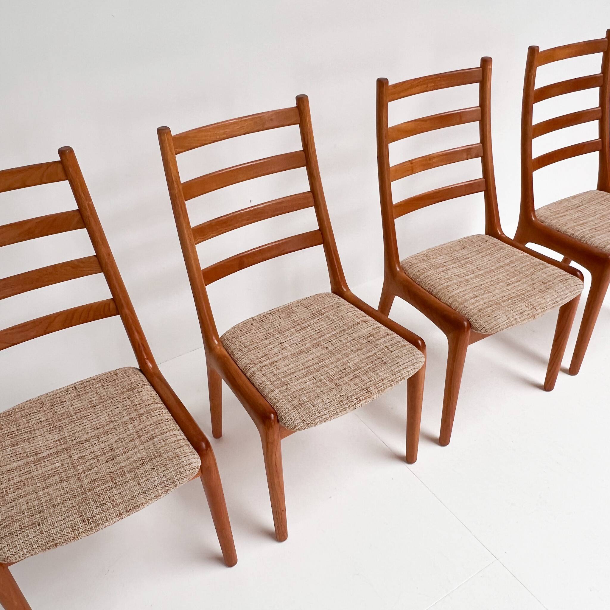 Set of Danish spindle chairs by JK Mobler, 1970s