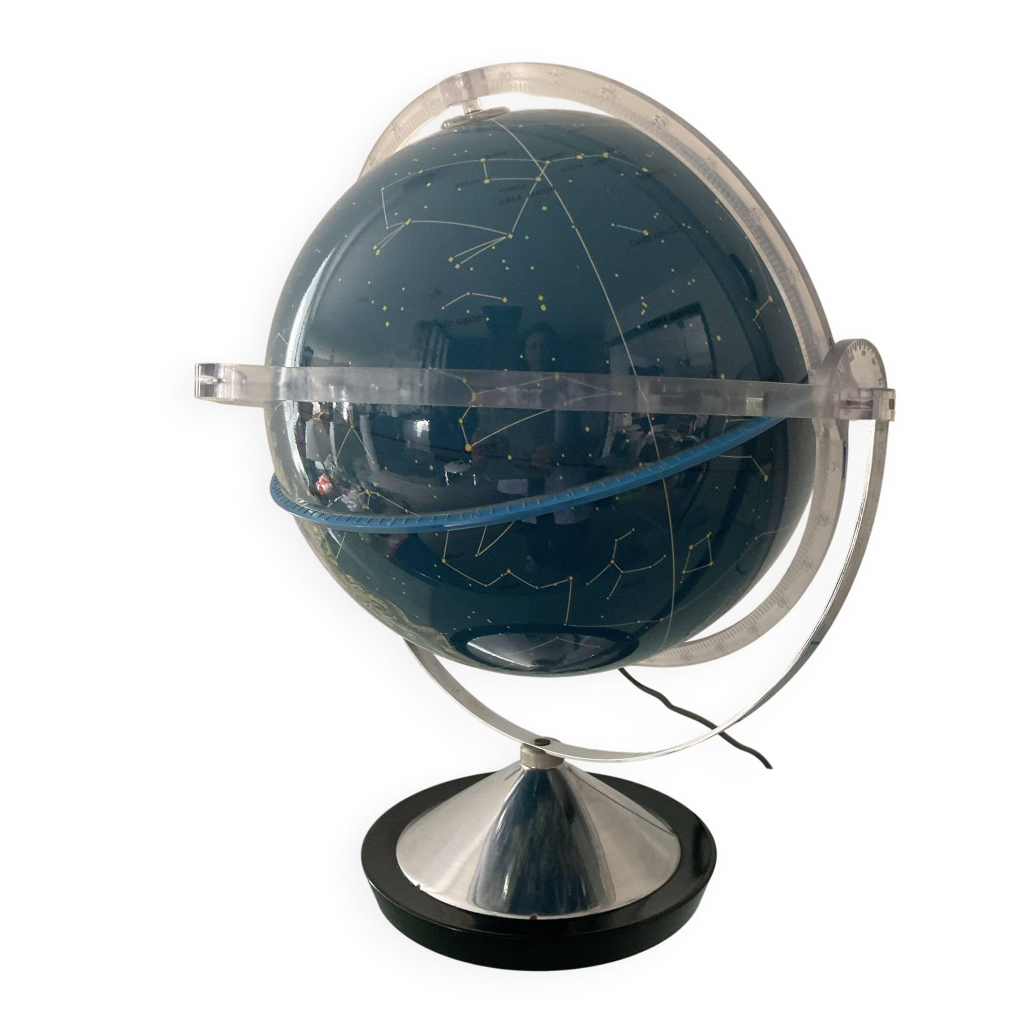 Globe céleste lumineux vintage Italy des années 70