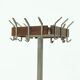 Industrial Belgium Steel and Teak Free Standing Coat Rack 1950s