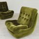 Pair of green velvet Atlantis armchairs by Jitona, ex Czechoslovakia 60s