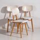 Chaises blanches vintage (vers 1960). Ensemble 3 pièces #1