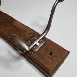 School wall coat rack, old, 3 hooks, 80 cm