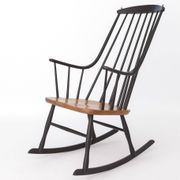 Vintage Grandessa Rocking Chair by Lena Larsson for Nesto, Sweden, 1960s