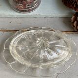 Vintage glass butter tray