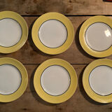 Selency x Monoprix Croisé Laroche yellow and white plates