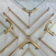 Coffee table and its 4 associated nesting tables in plexiglass and gold metal