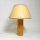 Large 1970s Italian bamboo table lamp with large oiled paper shad
