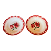 Lot de 2 assiettes creuses Digoin & Sarreguemines modèle "Cibon"
