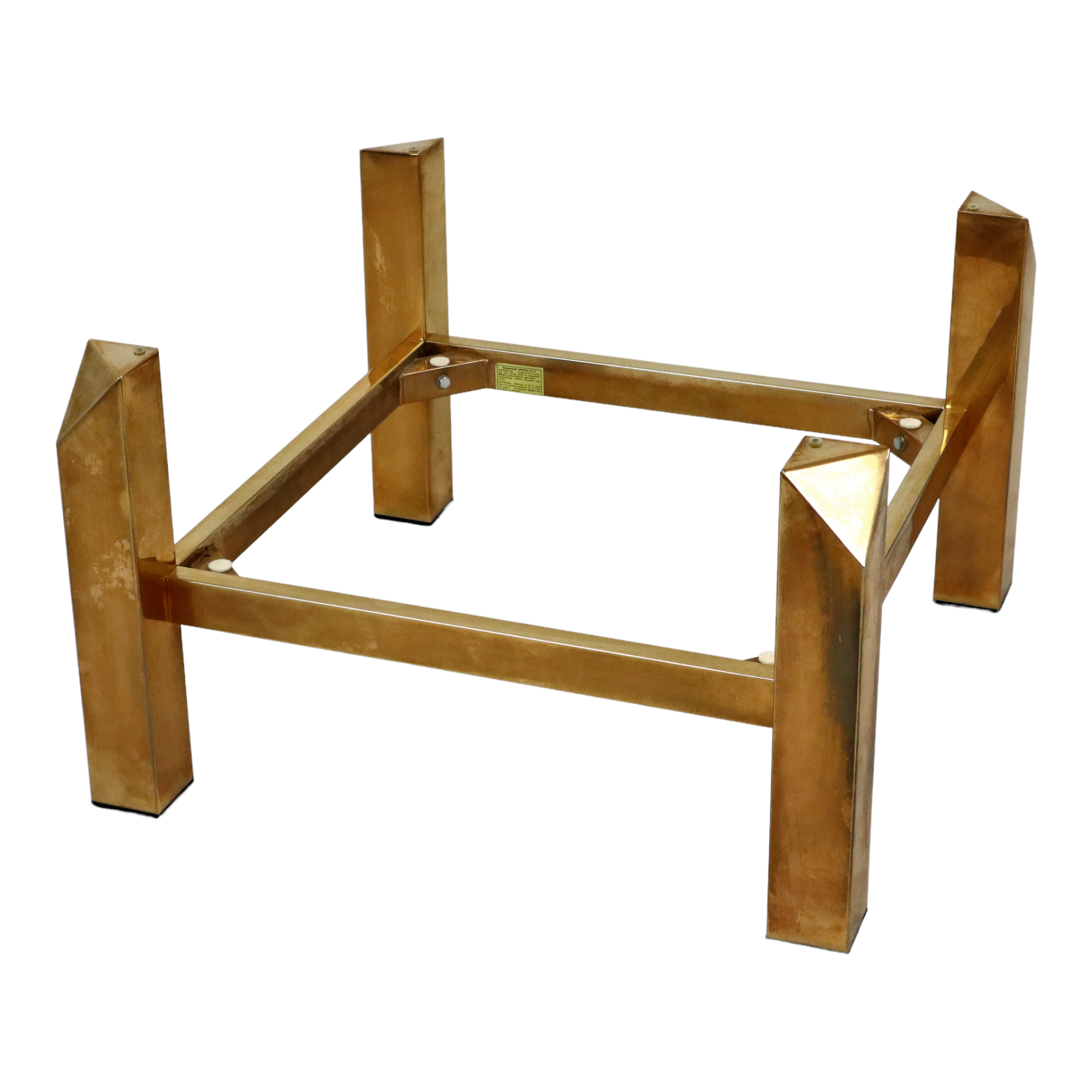 Table d'appoint table basse plaqué or 23 carats verre belgochrom seventies 60cm