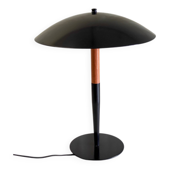 Mushroom lamp by Aluminor in metal and wood, France late 20th century