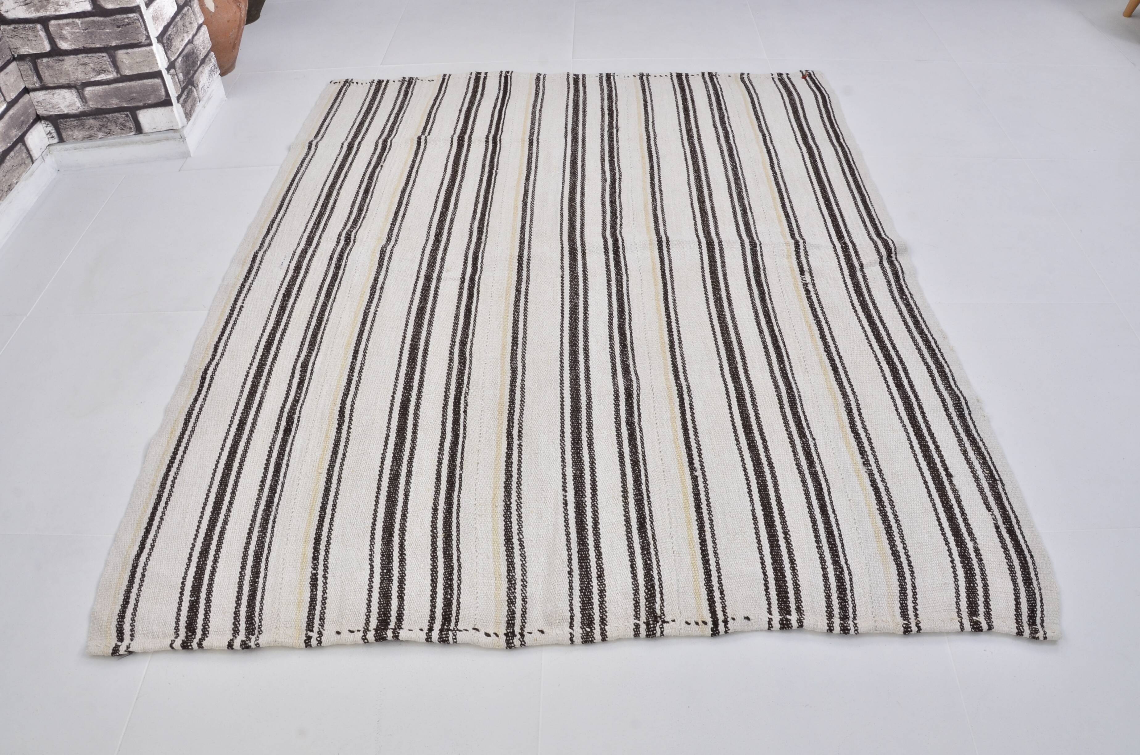 Turkish Handwoven Stripe Hemp Kilim sku 3654
