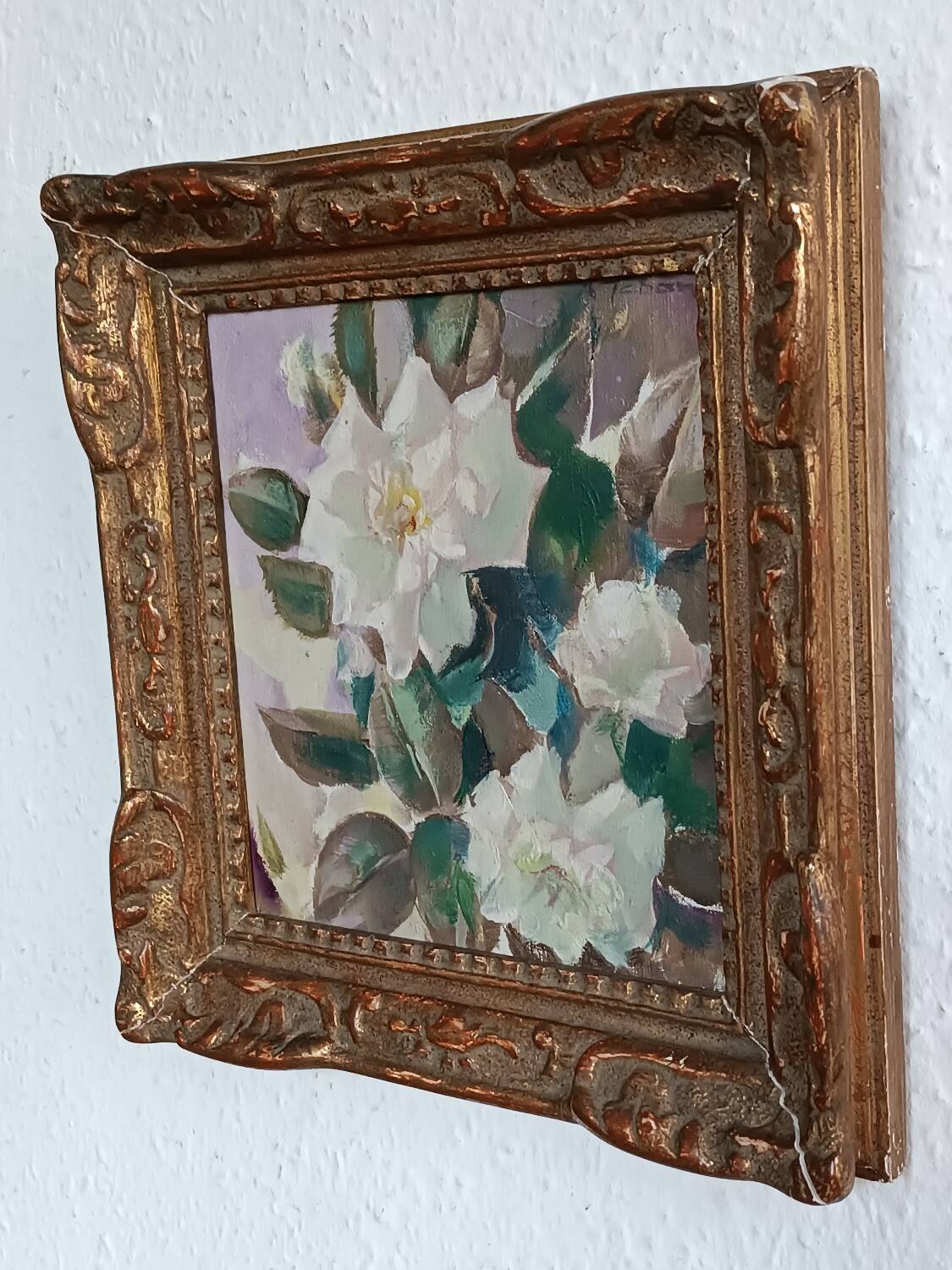 Oil painting, still life with roses