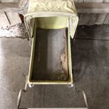 Stroller doll metal wheels hooded child's toy 50s vintage