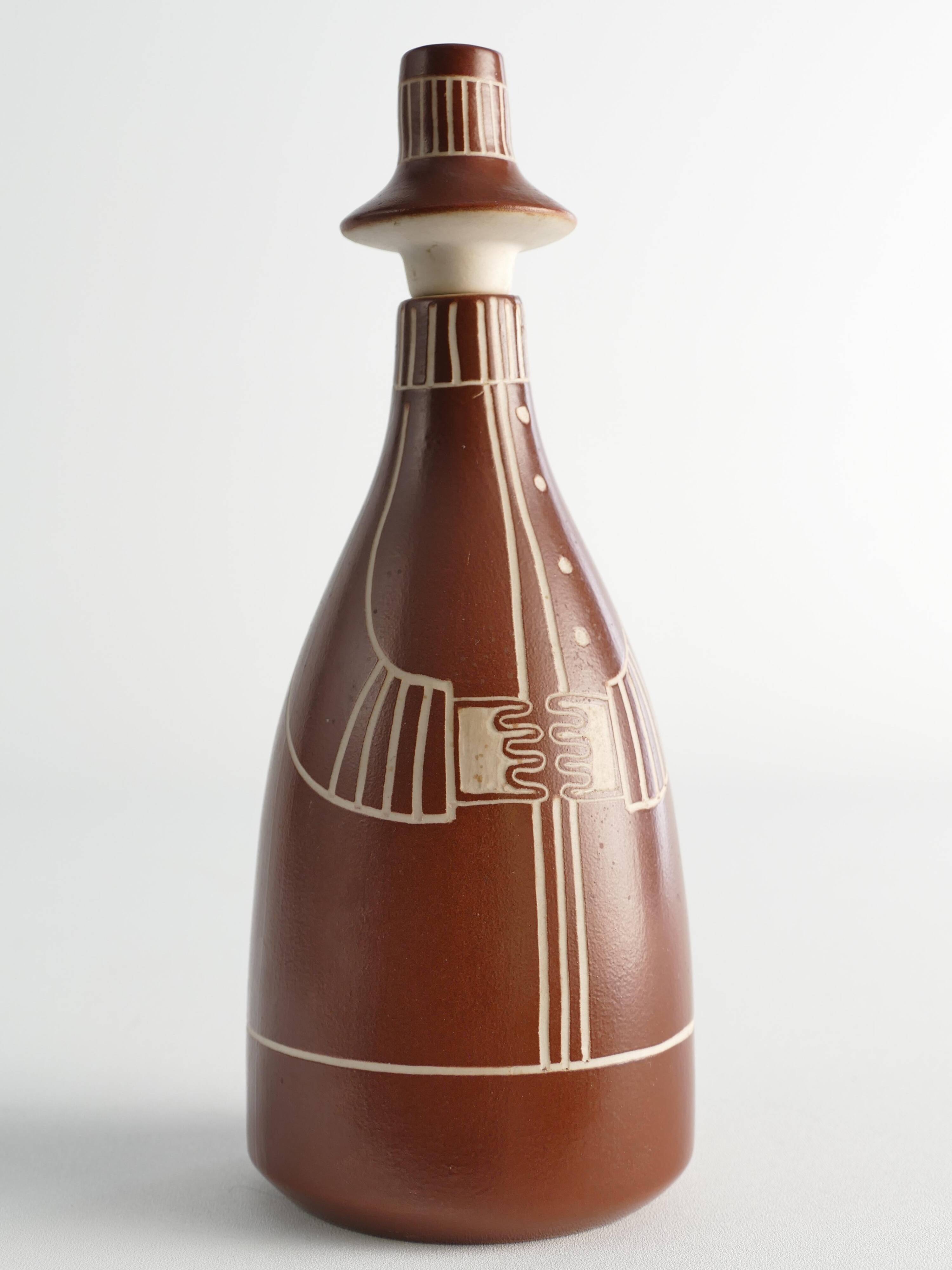 Scandinavian Modern "Tarina" Decanter by Arabia, Finland 1950s