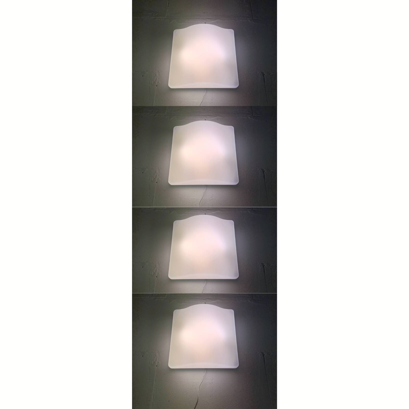 Set of 4 midcentury space age wavy wall lamp by Guzzini,model 5359