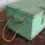 Green vintage wood tool case