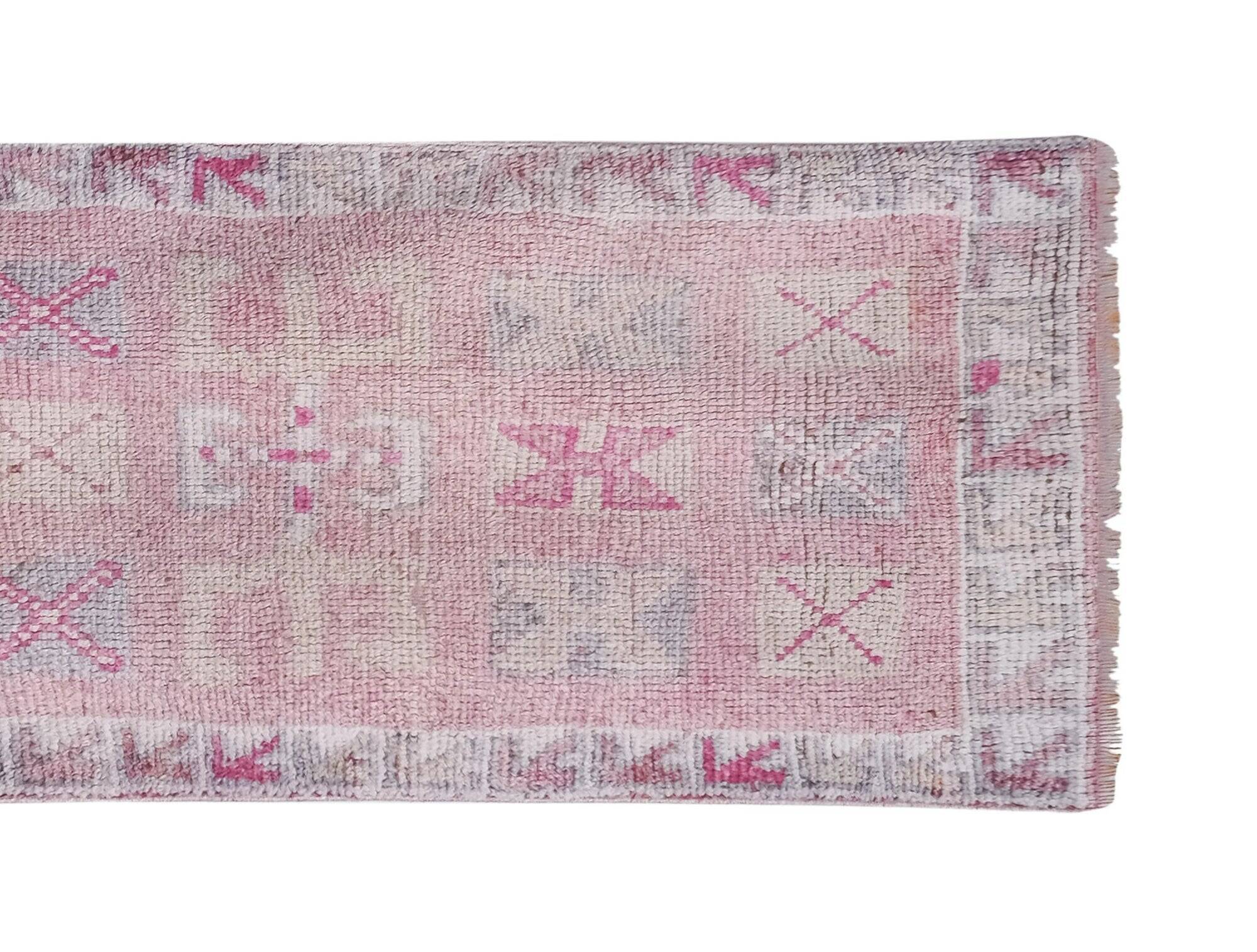 Tapis de couloir turc vintage 87x297 cm