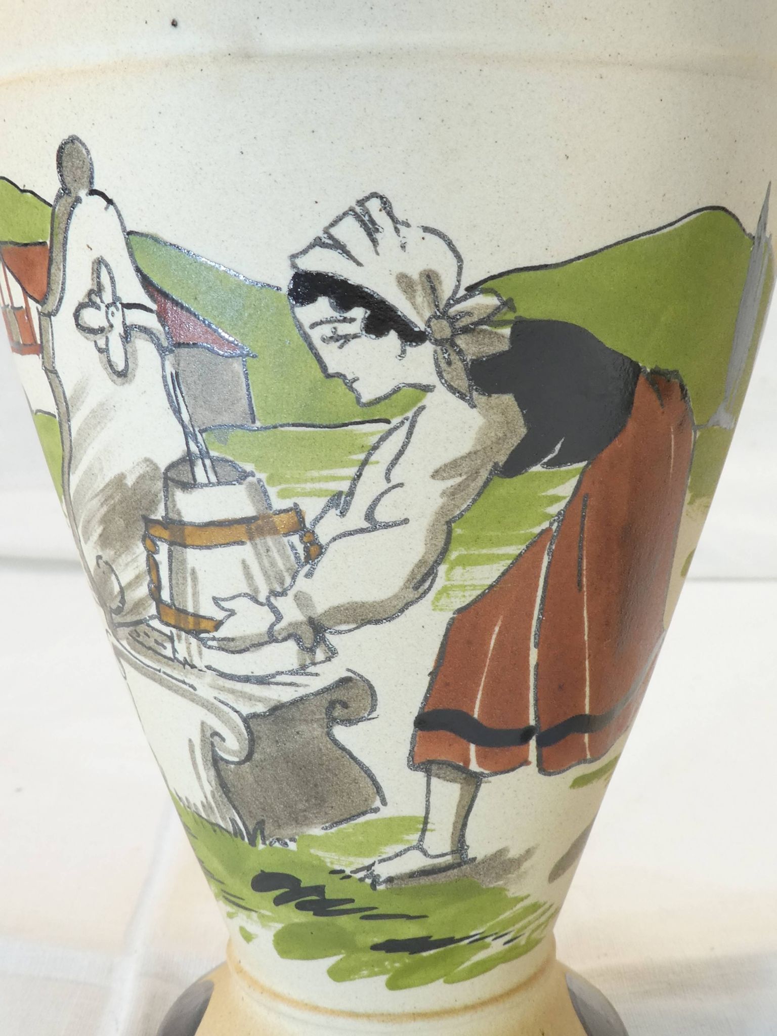 Paire de pichets carafe signé Gaitaud grés Basque années 50