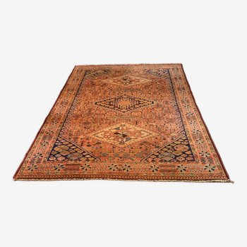 Tapis d'orient tissé rose, ocre, beige 255x165