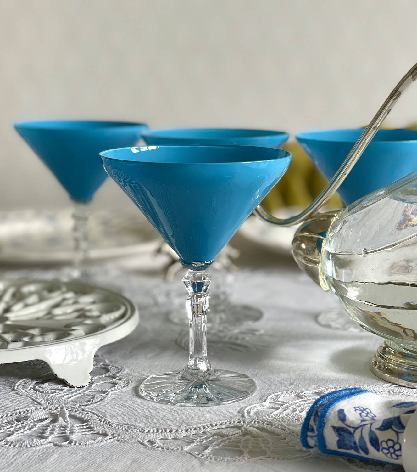 6 crystal cocktail glasses