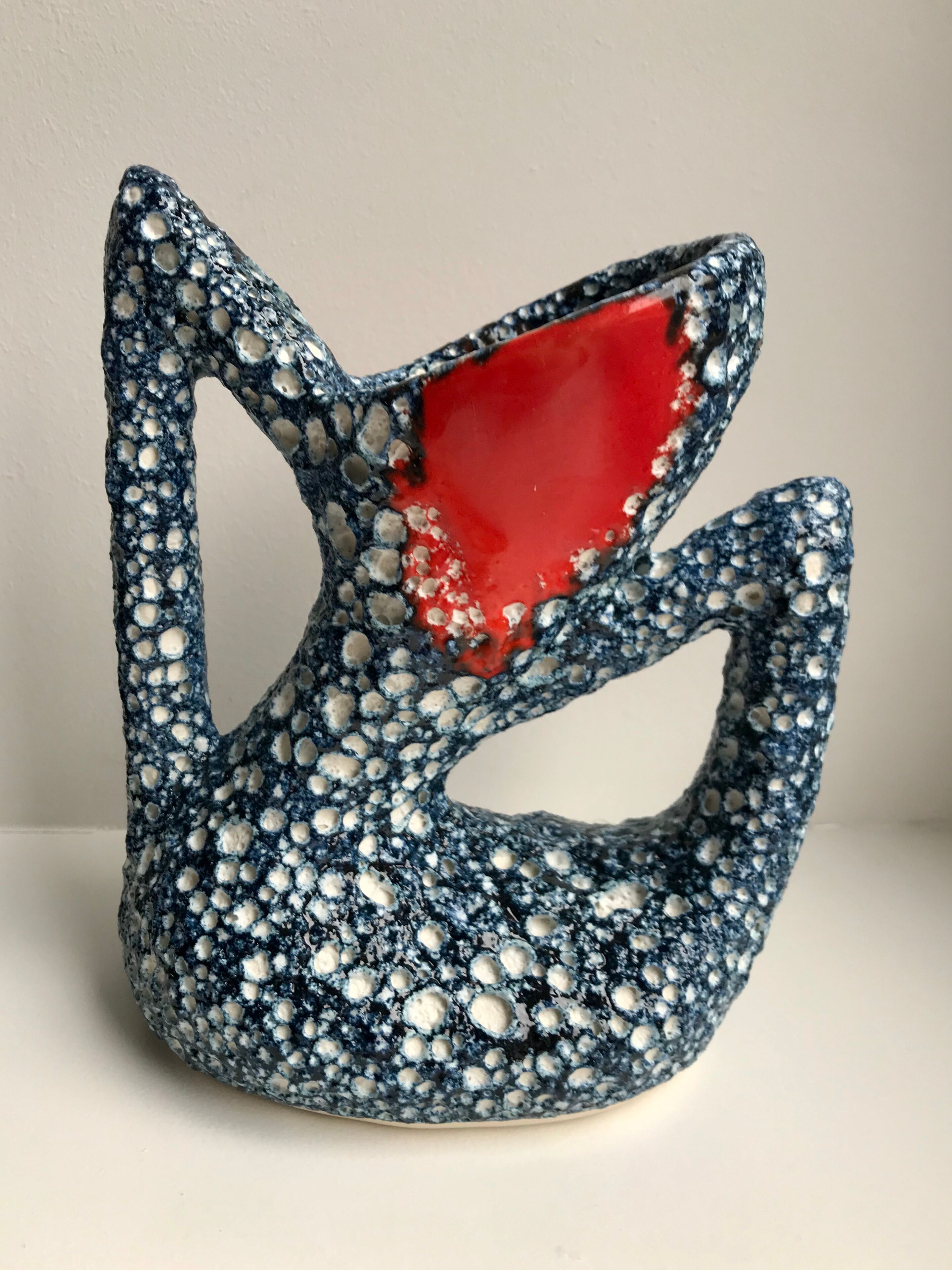 Vase fat lava blue design 70s