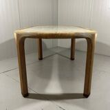 Vivai del Sud rattan & travertine dining table Italy 1960’s