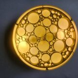 Set of three large rare midcentury flush mounts Alliance, RAAK, 1970