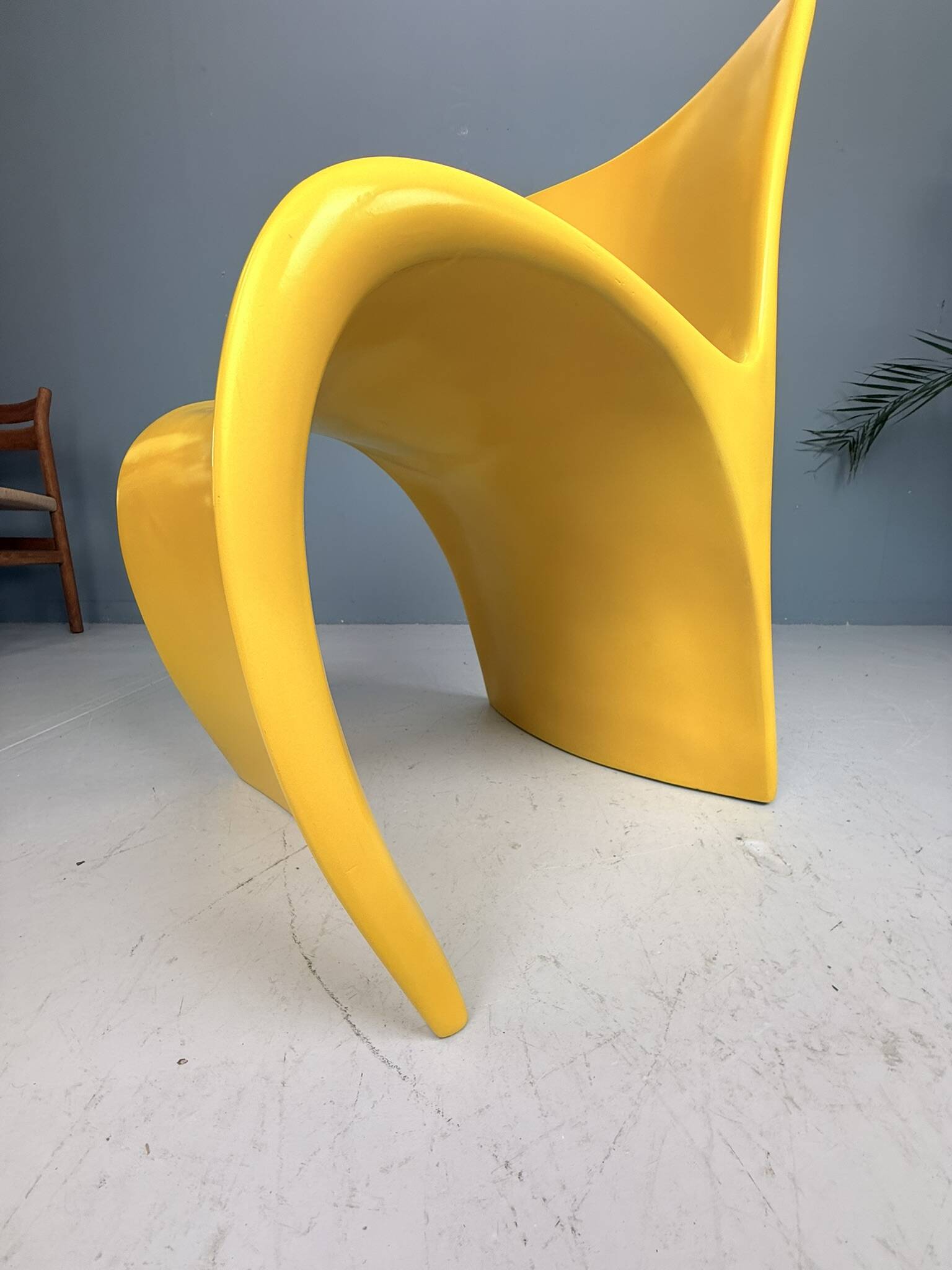 Sculptural Molded Fiberglass Chair, Europe, 1970s