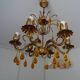 Murano glass and gilded metal drop chandelier, 1950s-1960s