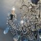 Antique cage chandelier with rock crystal pendants