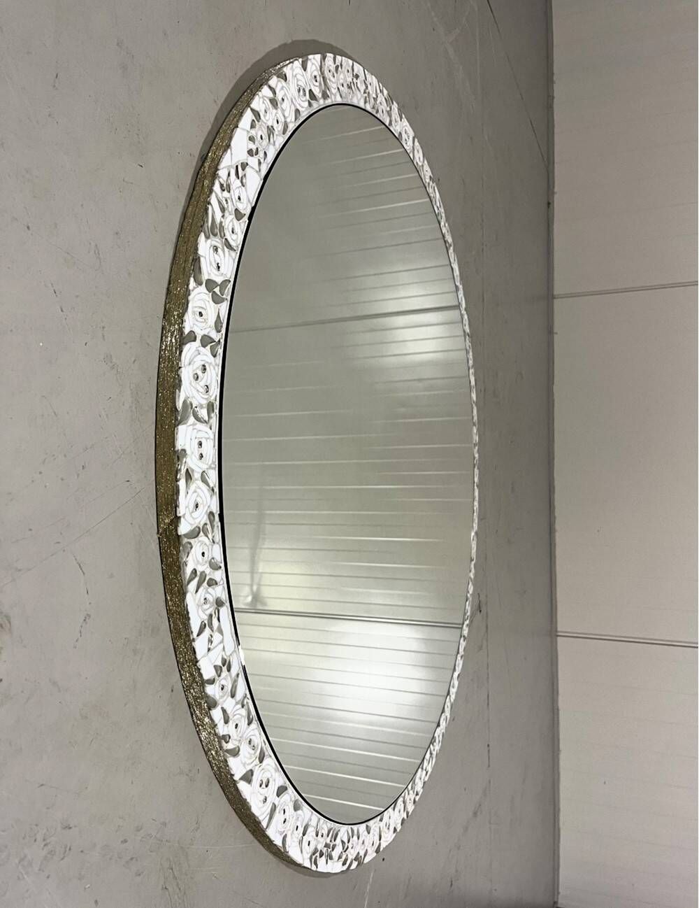 Berthold müller oerlinghausen large round mosaic mirror