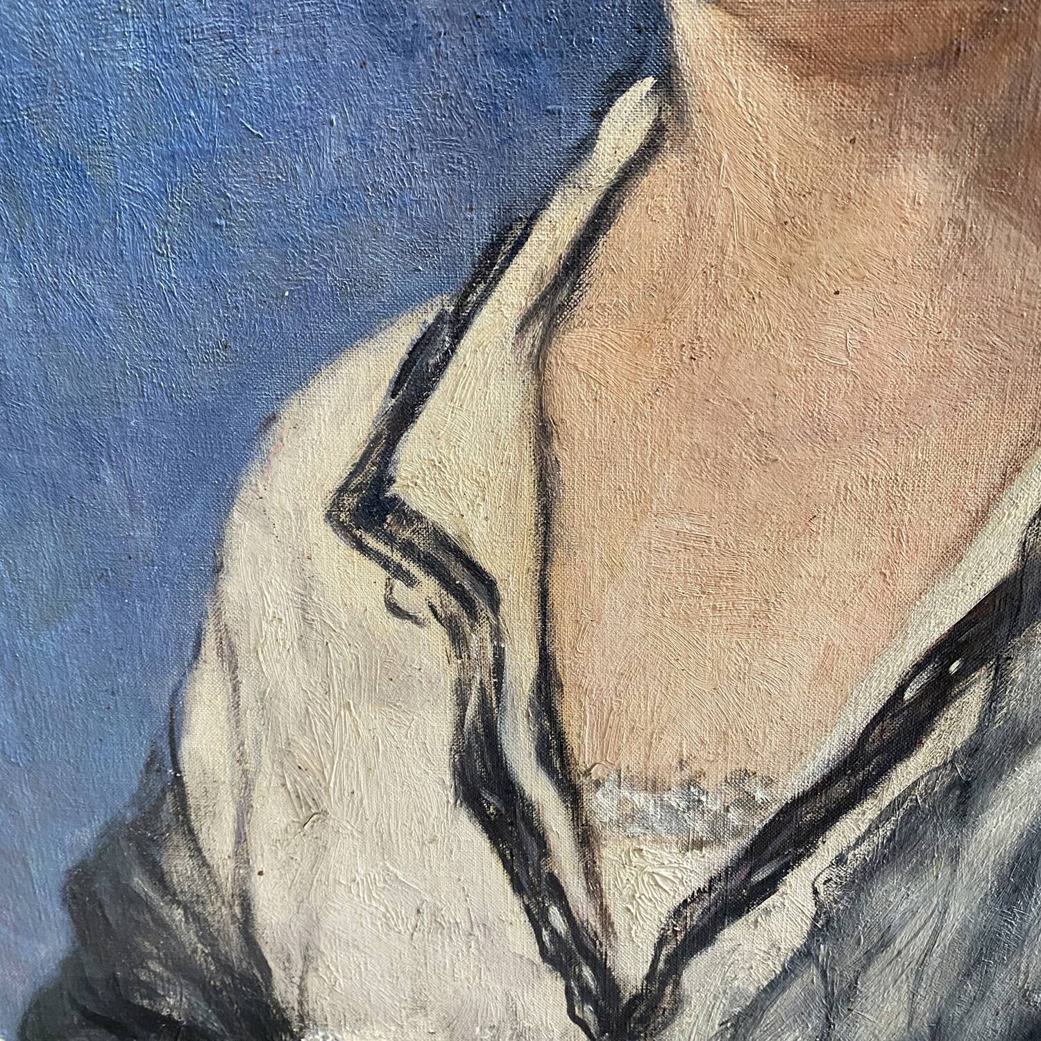 Large 1922 painting "Such a sweet face" signed Desèvre