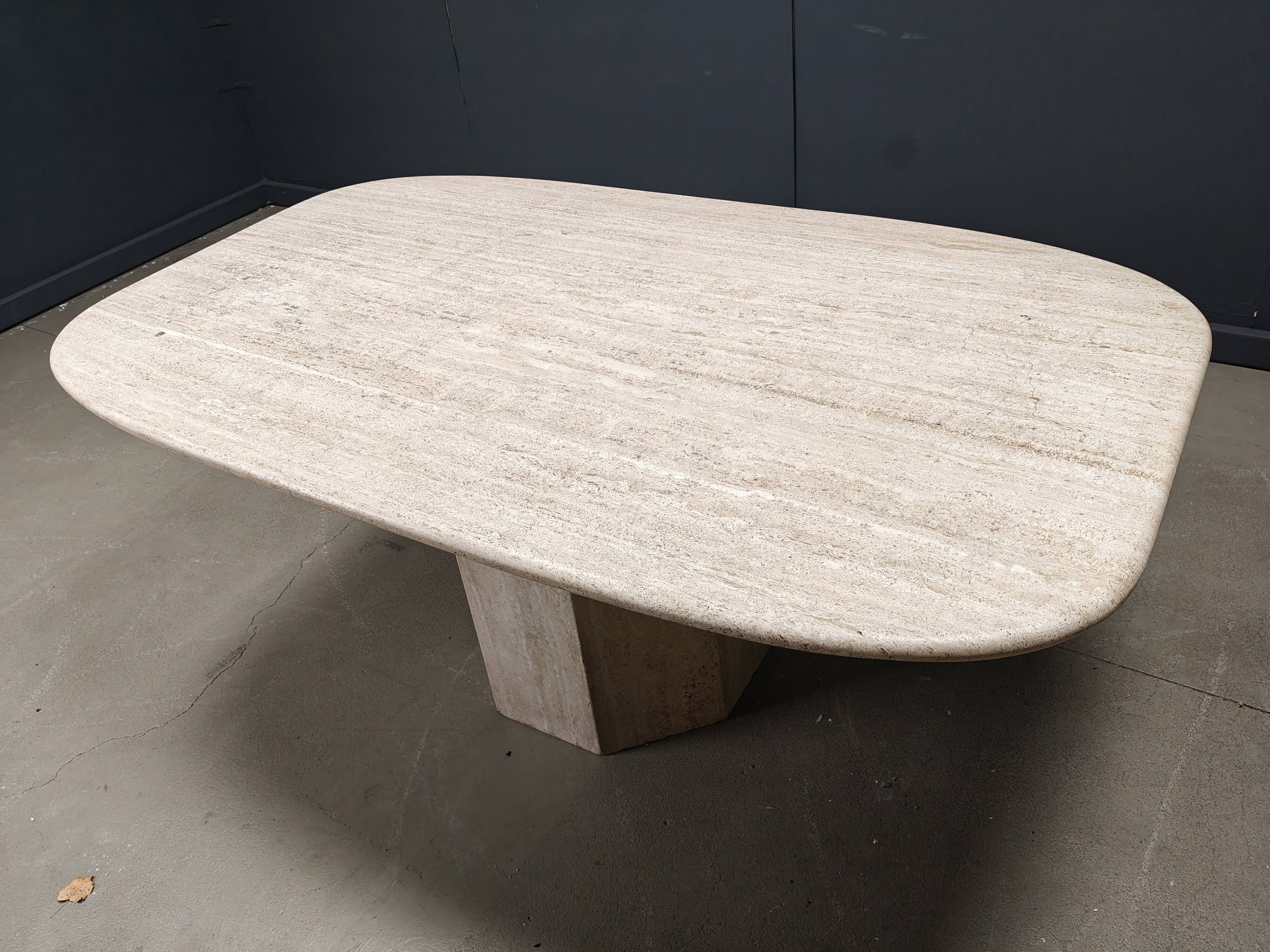 Vintage travertine dining table, 1970s