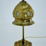 Brass Glass Vintage Table Lamp Style Vienna Secession, 1930s, Austria