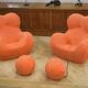 Pair of "Mamma" armchairs with footrest by Gaetano Pesce