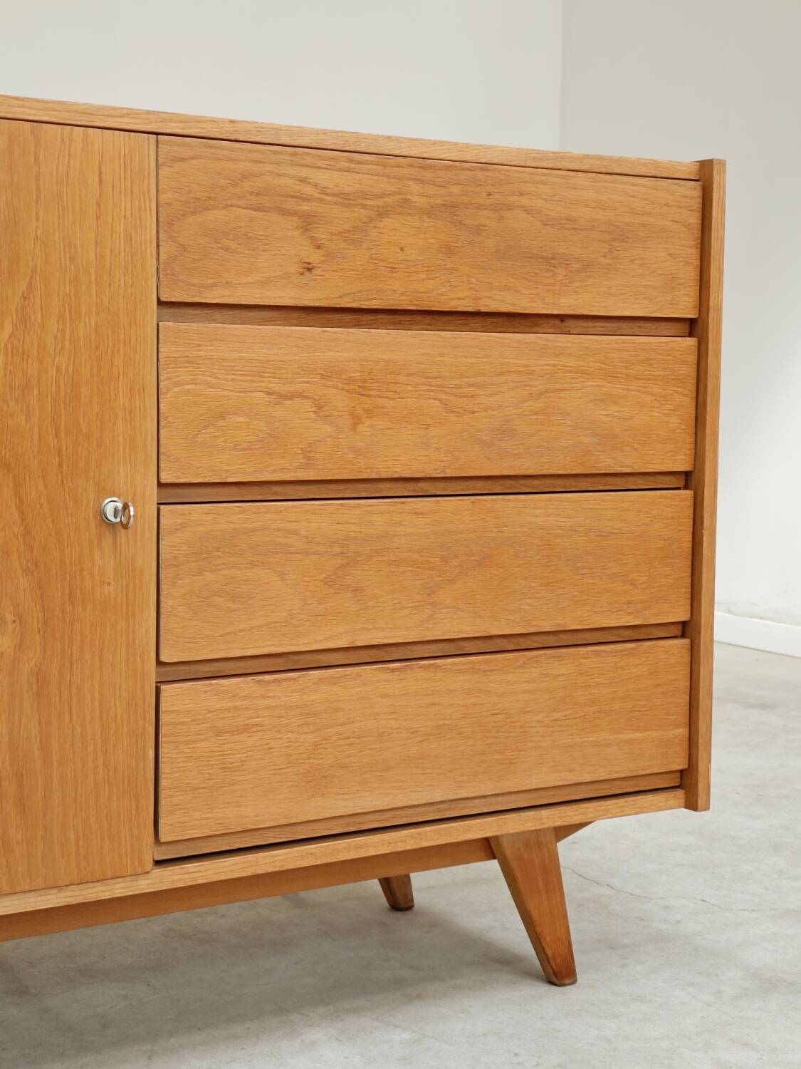U-458 oak sideboard by Jiri Jiroutek for Interier Praha 1960