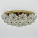 Large Floral Crystal Glass Flush Lamp by Ernst Palme , 1970s