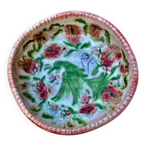 Coupe signée cazaux, décor d'oiseau