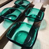 Lot de 4 coupelles en verre émeraude