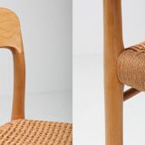 Modern Scandinavian oak chairs by N.O. Muller for J.L. Mollers 1970s