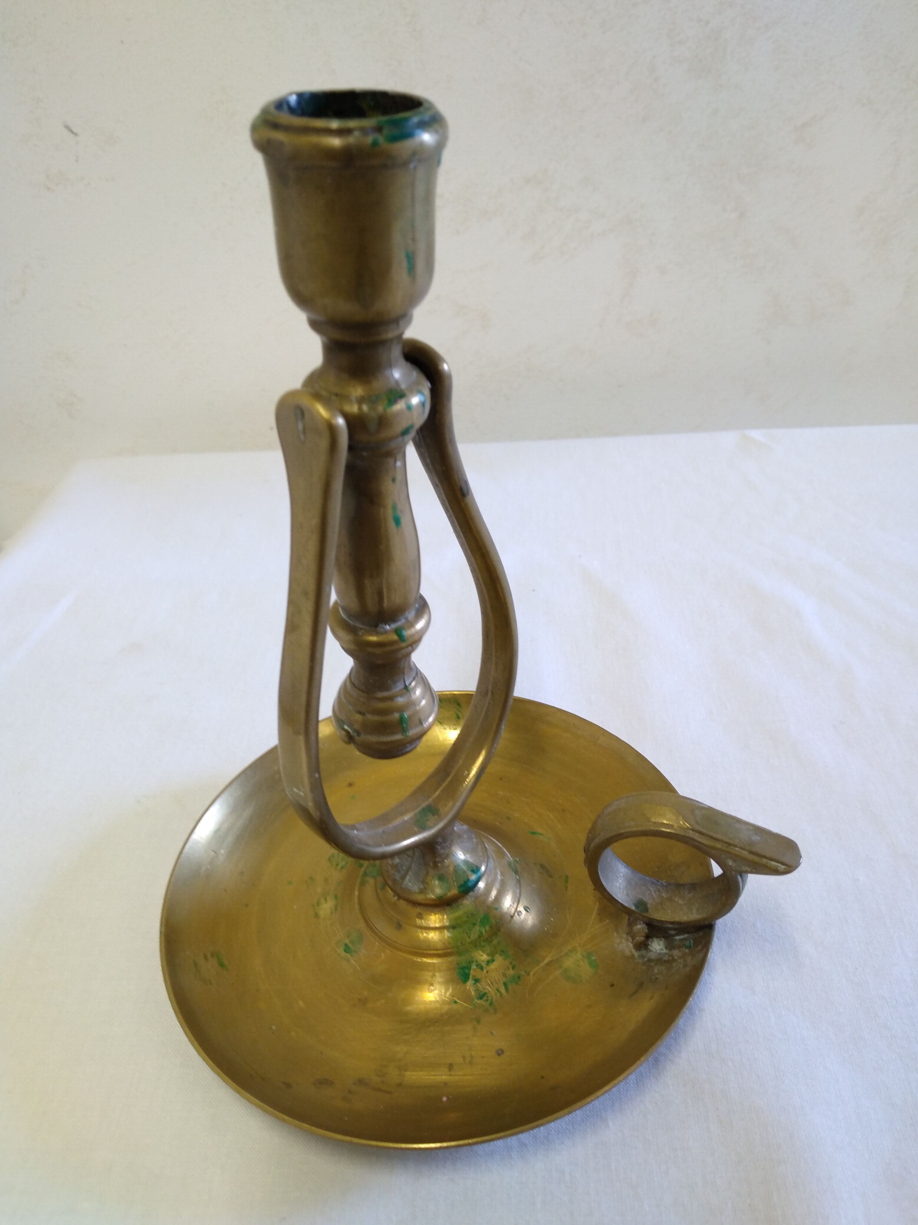 Brass rocking boat candle holder / cellar rat