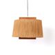 Suspension en sisal et teck par Temde Leuchten, années 1960.
