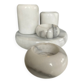 Set of 5 vintage marble candlesticks