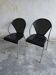 Set of 2 black perforated metal chairs with chrome frame, 1980s industrial-modern design