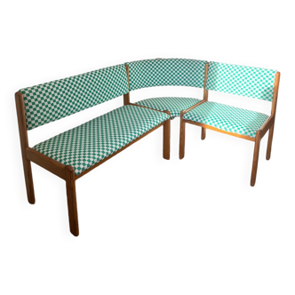 Vintage pine corner bench dining area