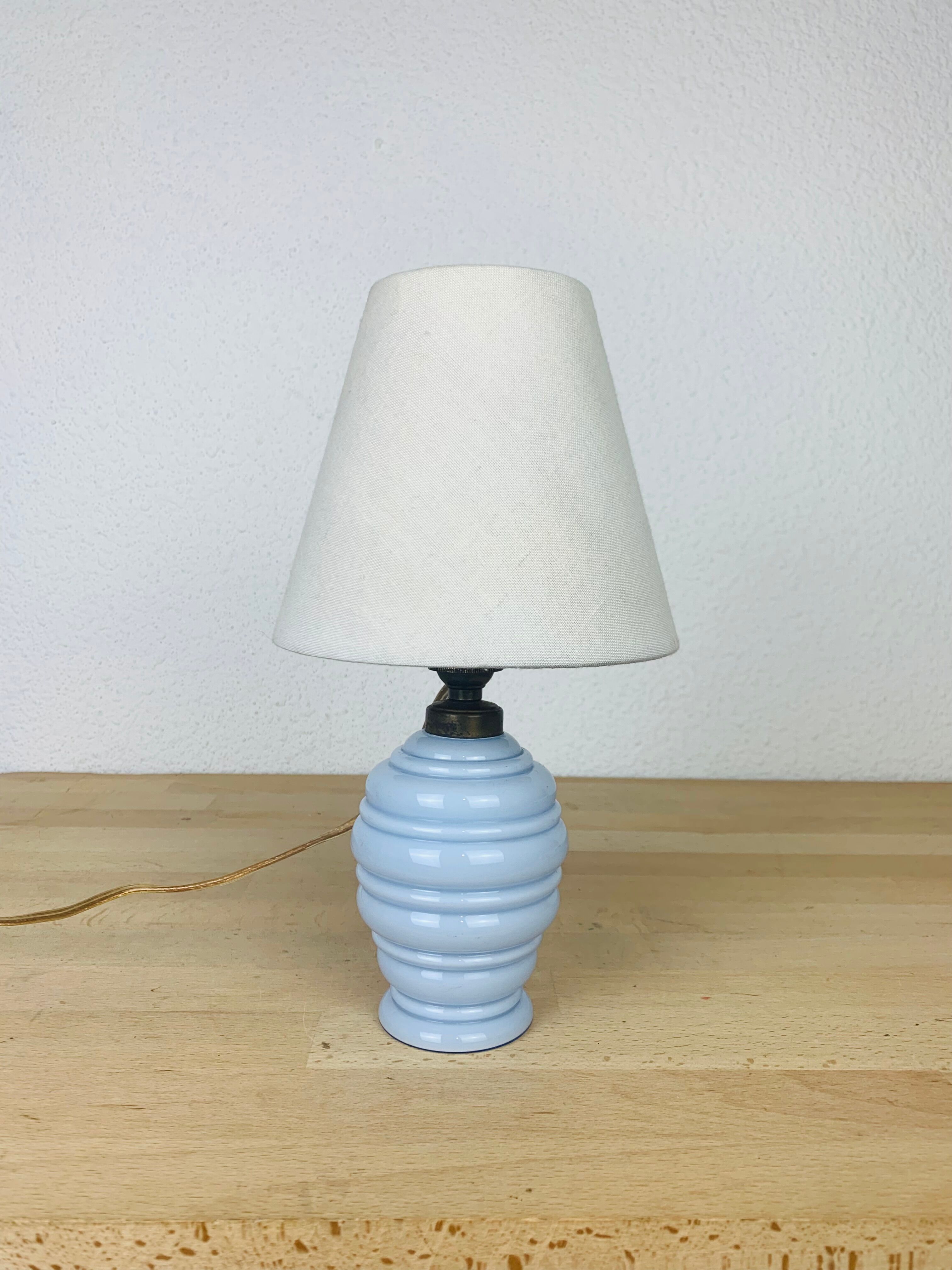 Art Deco blue glass lamp