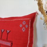 Berber red Sabra cushion in cactus silk